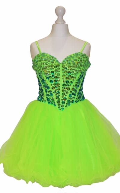 'Pre- Loved' Sherri Hill Party Dress in Lime Green, from Silhouette London, Girls Party Dress specialist in London