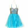 Pre-Loved' Alyce Paris Prom Dress 4 Pre-Loved' Alyce Paris Prom Dress. Stunning crystal embellishment adorns this strapless tulle bodice from Silhouette London, Prom Dress specialists in London.