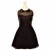 'Pre-Loved' Jones and Jones Skater Dress 3 'Pre-Loved' Jones and Jones Skater Dress in Black. Jones and Jones chiffon short pleated skater dress with sequin and chiffon bodice from Silhouette London, Specialist Dress Boutique in London