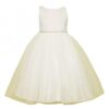 Calla Collection Dress D756 2 Calla Collection Dress D756 in Ivory. The Perfect Flower Girl Dress. Lace Bodice and Tea Length tulle skirt with gorgeous organza bow from Silhouette London, Girls party dress specialists in London