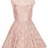 Jones and Jones Vicky Lilac dress 6 Jones and Jones Vicky Lilac dress. Gorgeous dusky pink lace and pleated skater style skirt from Party Dress Boutique Silhouette London