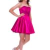 UDT Fashion Sequin and Satin Dress 2 Young girl wearing a Un Deux Trois Sequin and Satin Dress in magenta. strapless sequin bodice tops a gorgeous satin skirt from Silhouette London, Girls party dress specialists in London.