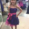 Pre-Loved Un Deux Trois Purple Sequin Peekaboo Dress 3 Pre-Loved Un Deux Trois Purple Sequin Peekaboo Dress with Fuschia Satin Belt and Tulle Skirt