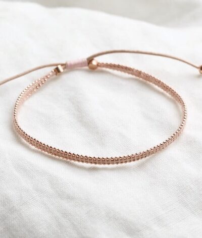 Lisa Angel - Slim Friendship Bracelet in Pink and Rose Gold from Silhouette London