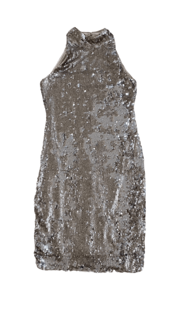 'Pre-Loved' TFNC Halter High Necked Sequin Bodycon from Silhouette London, Girls party dress specialists.