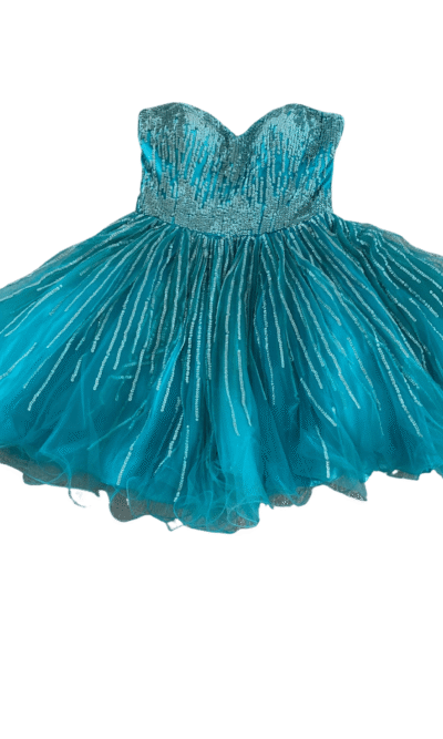 Pre-Loved Terani Couture Turquoise & Sequin Prom Dress - Orlina