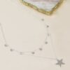 Silver Layered Star Necklace 2 Silver plated Double Layer star necklace with shorter length with circle pendants ad longer length with single star pendant