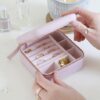 Travel Lavender Jewellery Box 3 Square Travel Jewellery Box in Lavender available from Silhouette London