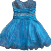 Pre-Loved Angel Forever Party Dress UK 6 3 Stunning tuquoise and purple two tone sequin and tulle party dress with ruched satin waistband detail