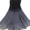 Pre- Loved MW chiffon dress Age 12 2 Stunning grey and black MW party dress on a white background from Silhouette London, a tween fashion boutique in Greater London