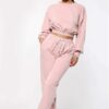 Pink Cropped Joggers Co-Ord 3 Crop Co Ord Dusky Pink