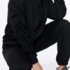 Black Ruched Sleeve Hoodie 4 Black Ruched Top