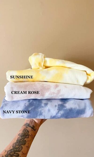 Tie Dye Crewneck in Cream/Rose Age 8-10