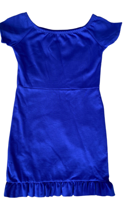 Cheryl Kids Royal Blue Short Sleeve Frill Bodycon Dress