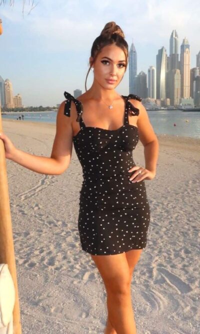 Black Heart Tie Strap Mini Dress