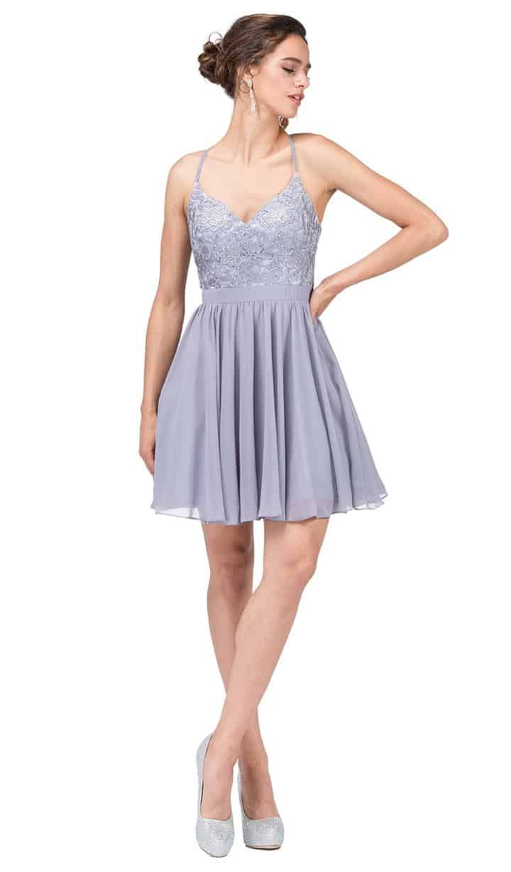 Dancing Queen Party Dress 3088 Silver 1 Dancing Queen Dress Style 30088 in Silver