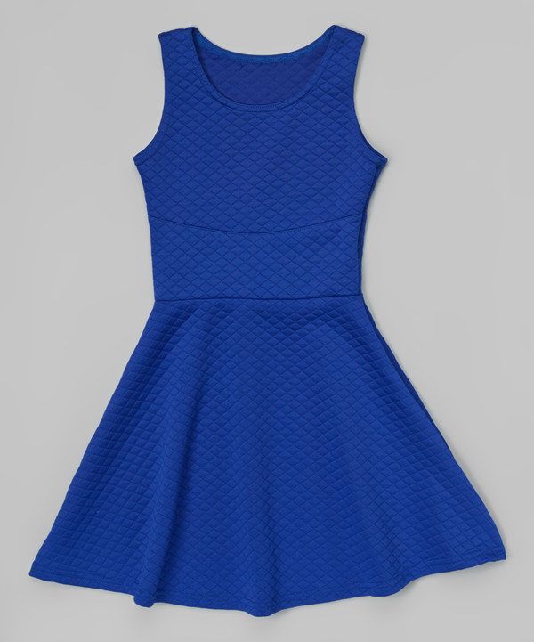 Cheryl Creations Quilted Skater Dress 1 Cheryl Creations Royal Blue Quilted Skater Dress