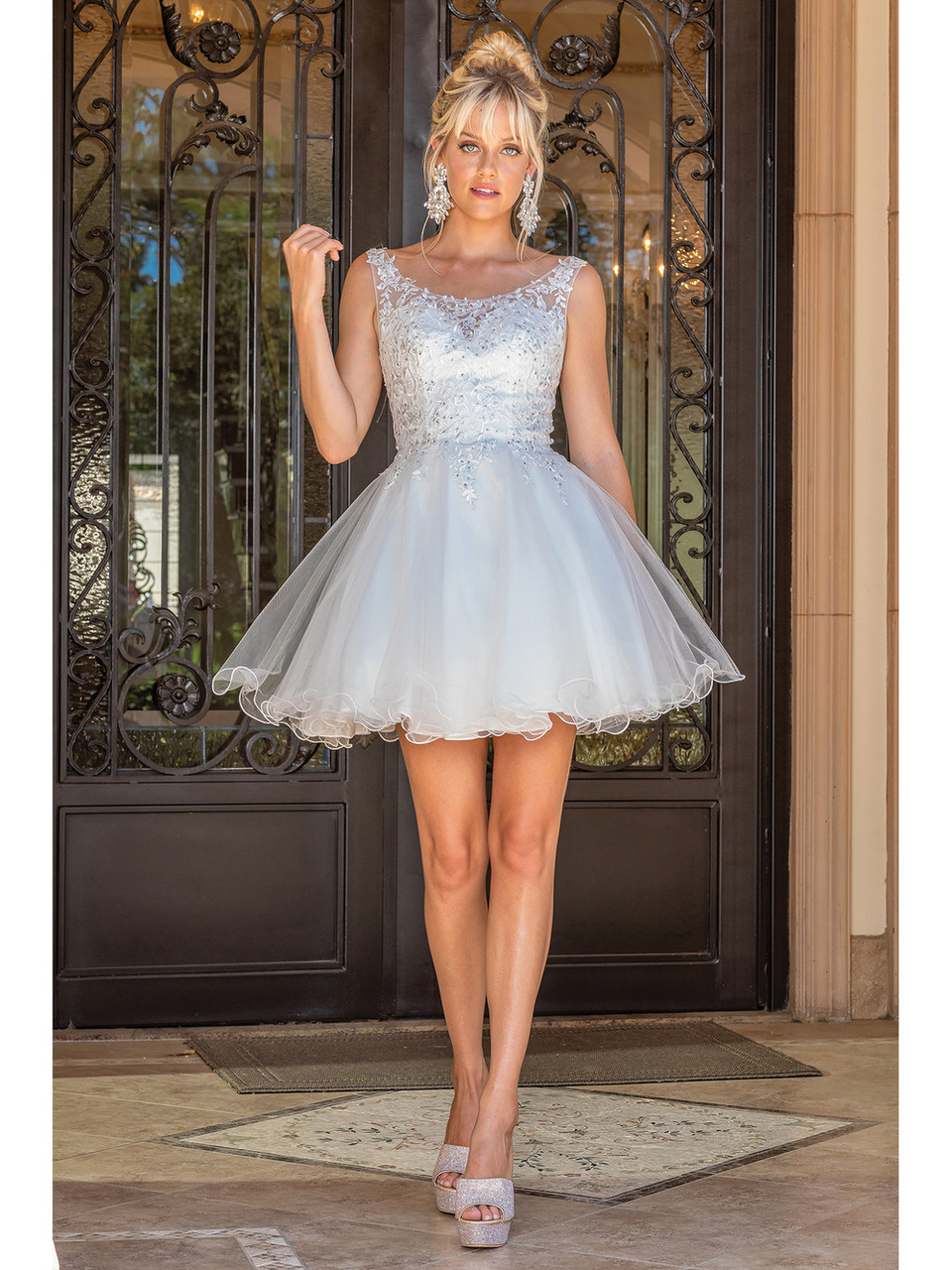 Dancing Queen Party Dress Style 3304 1 Dancing Queen Short Prom Dress Style 3304 in off white