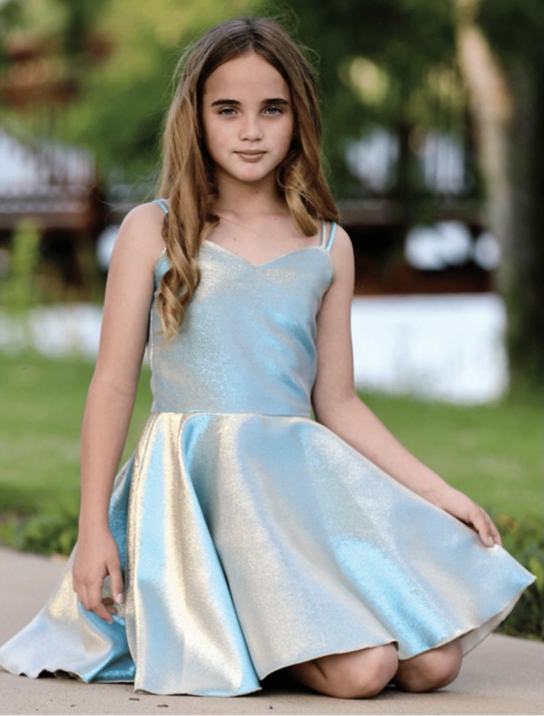 Dolls and Divas Aspen Dress in Blue/Gold 1 Dolls and Divas Couture Aspen 1 Dress in Blue/Gold