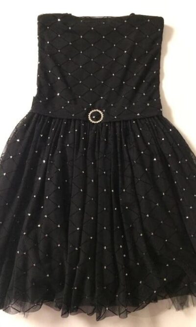 Les Tout Petits Black Diamond Tulle Party Dress