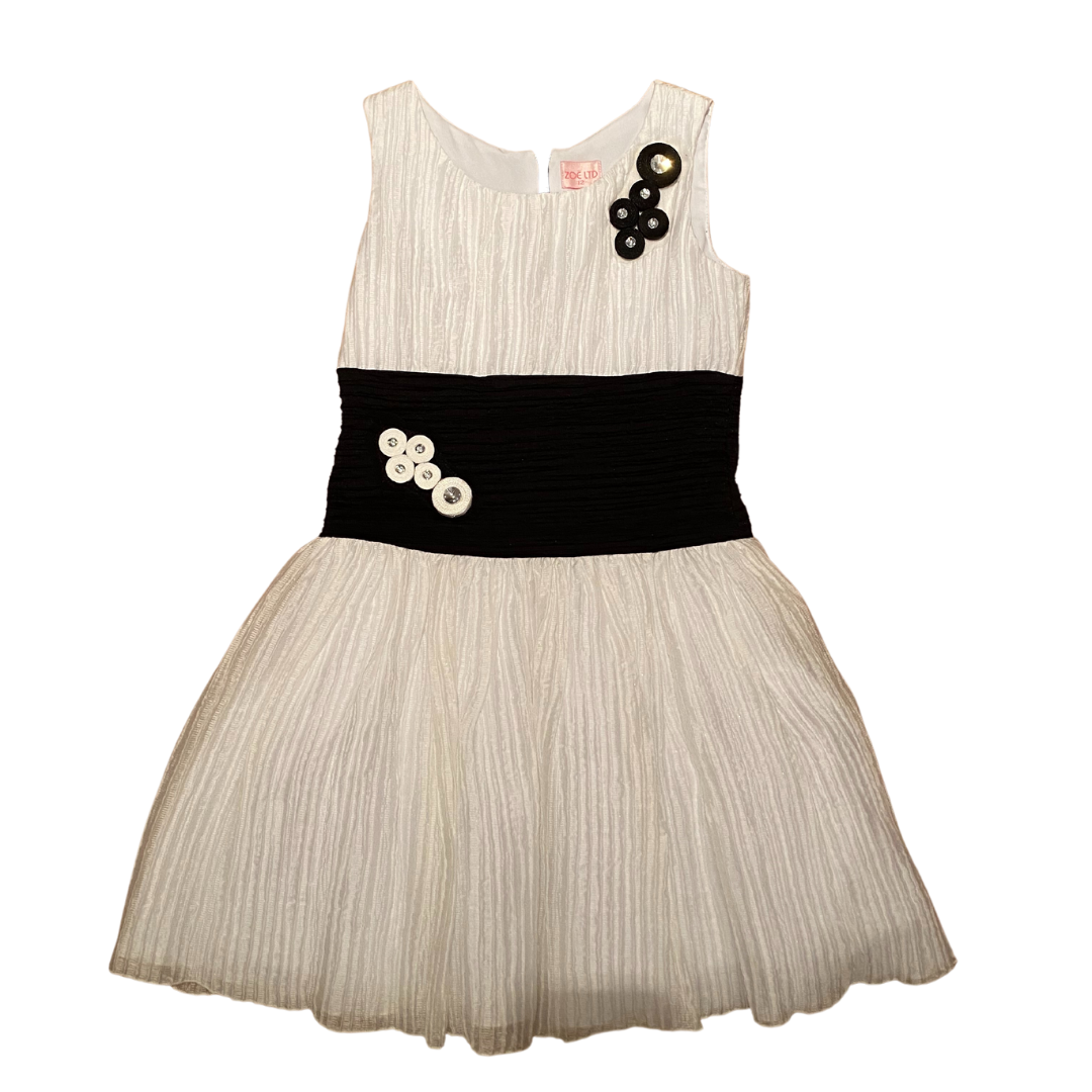 Pre-Loved Zoe Ltd Crinkle Dress in Ivory/Black 1 Pre-Loved Zoe Ltd Crinkle Dress in Ivory/Black