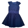 Pre-Loved Navy Lace Cap Sleeve Dress 2 Pre-Loved Navy Circle Lace Cap Sleeve Skater Dress Age 12