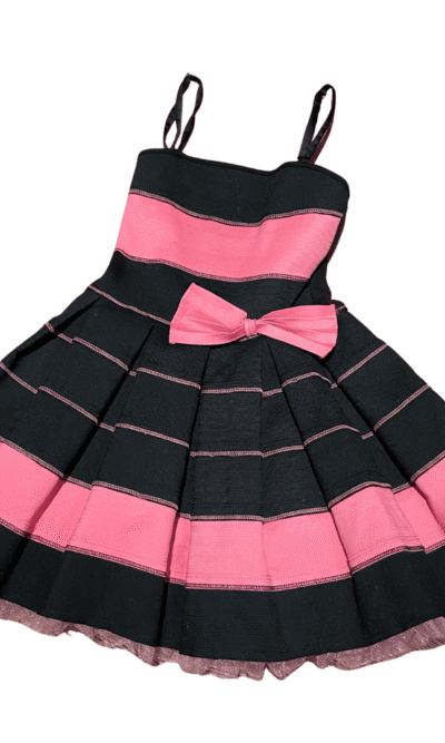 Pre-Loved Ooh La La Couture Bandage Dress in black and hot pink