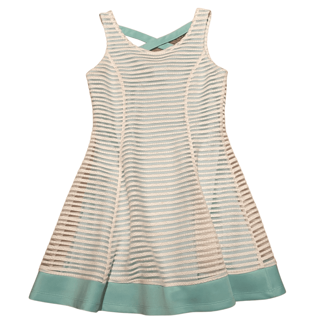 Pre-Loved Elisa B Dress in Mint & Ivory 2 Pre-Loved Eliza B Ivory and Mint Skater Dress