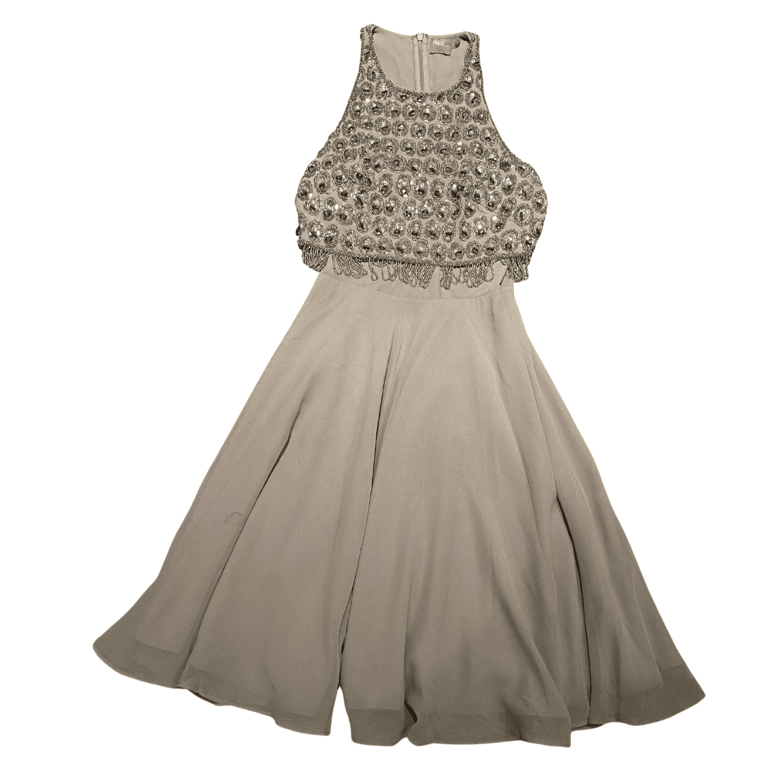 Pre-Loved ASOS Taupe Chiffon Dress 1 Pre-Loved Taupe Chiffon ASOS dress
