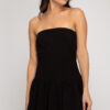 Strapless Black Jersey Skater Dress 2 She & Sky Black Bandeau Skater Jersey Dress