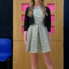 Pre-Loved Miss Behave Tweed Dress 2 Pre-Loved Miss Behave Skater Dress in Tweed with Black Bolero