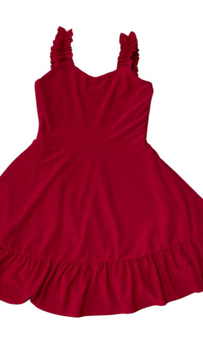 Cheryl Kids Red Frill Skater Dress