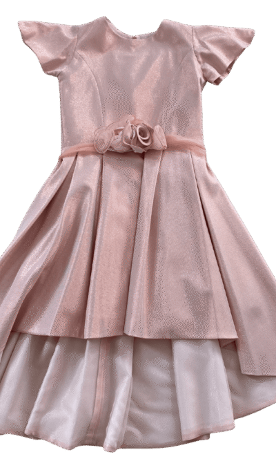 Pre-Loved Pink Shimmer Jacquard Short Sleeve Dress