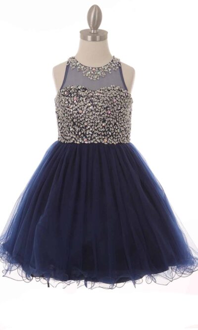Cinderella Couture Party Dress Style 8501 in Navy