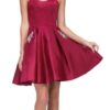 Burgundy Satin Short Prom Dress 4 Burgundy Satin Short Prom Dress