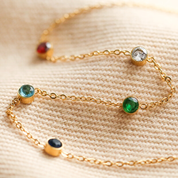 Gold Rainbow Crystal Charm Bracelet 2 Lisa Angel Rainbow Crystals