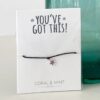 Friendship Bracelets 4 Coral & Mint Friendship Bracelet with Purple Star - You've Got This