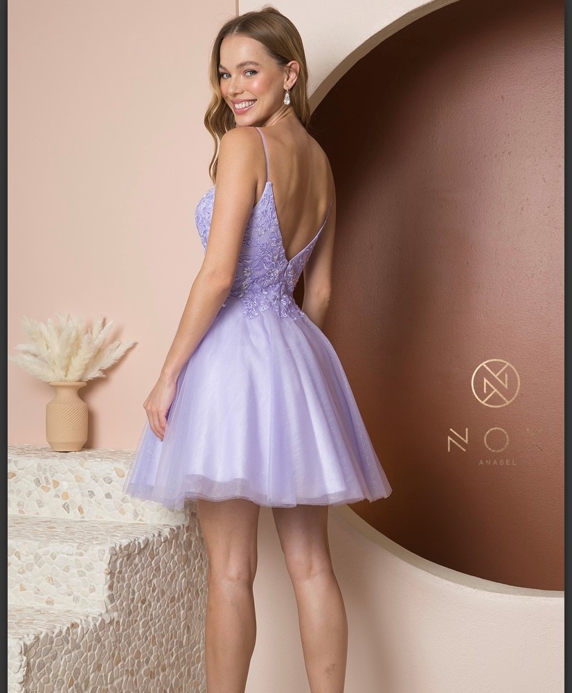 Nox Anabel Dress Style E777 2 Nox Anabel Prom Dress Style E777 in Lilac Back