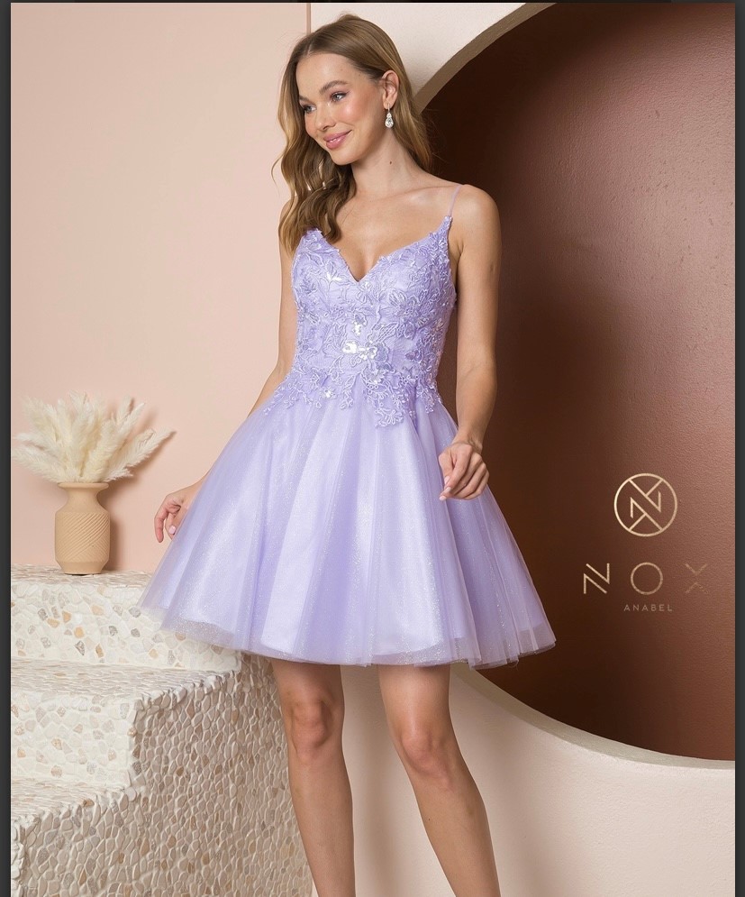 Nox Anabel Dress Style E777 1 Nox Anabel Prom Dress Style E777 in Lilac