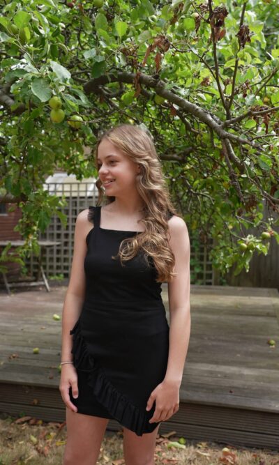 Sass & Sparkle Miriam Bodycon Party Dress in Black Jersey