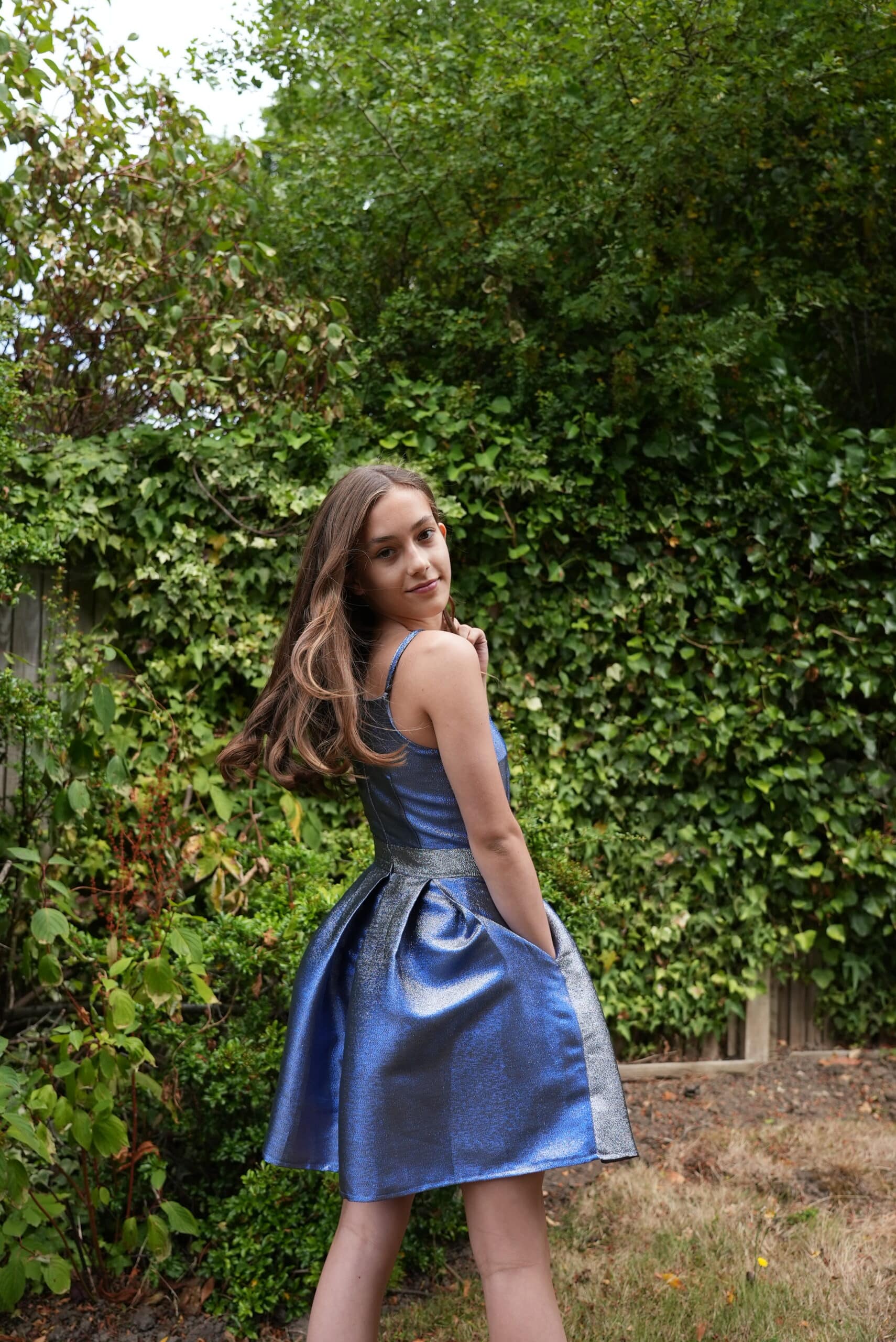 Sass & Sparkle Daniella Dress 2 Sass & Sparkle Daniella Dress in Blue Shimmer Back
