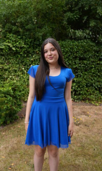 Sass & Sparkle Odelia Party Dress in Royal Blue Mesh and Jersey