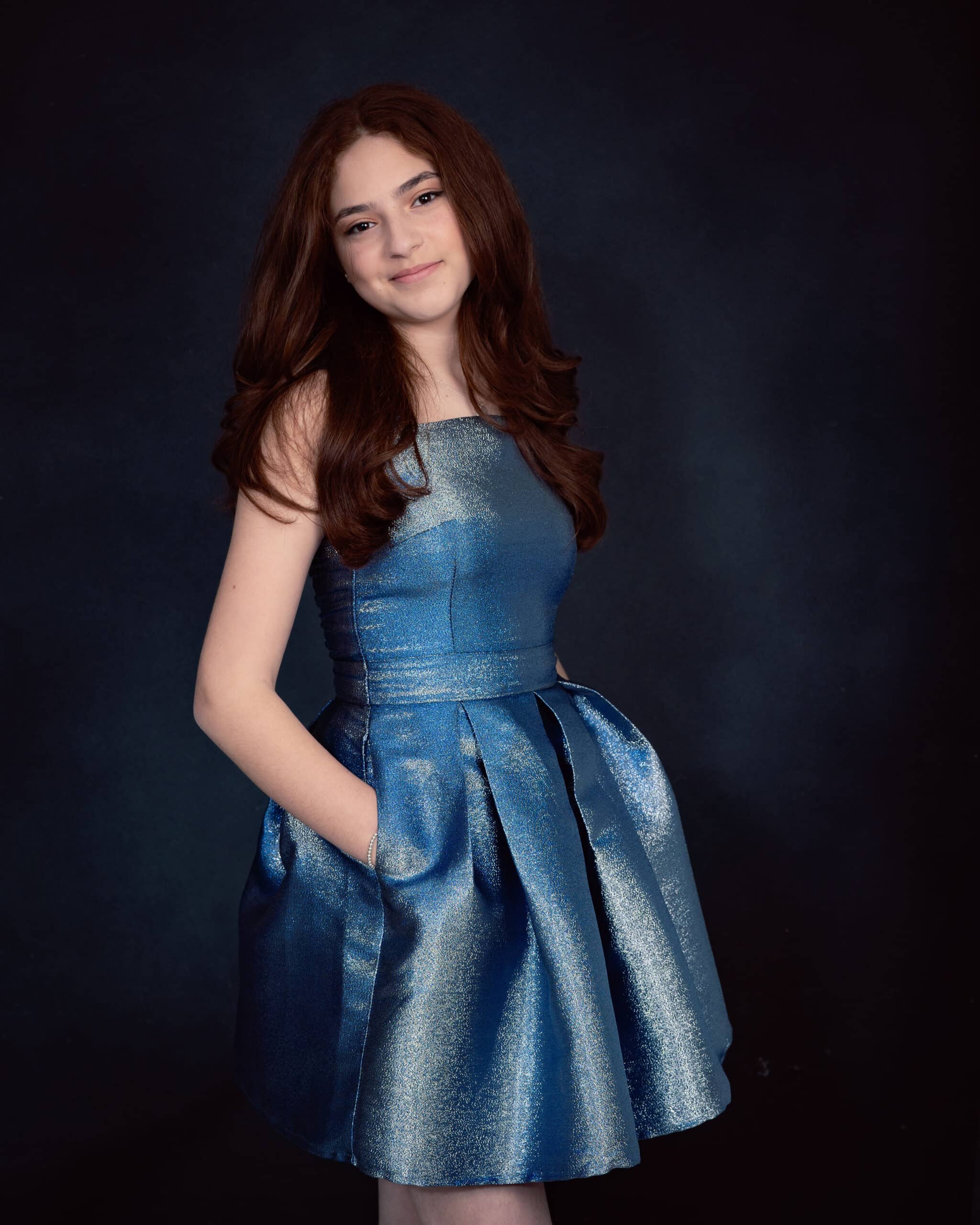 Sass & Sparkle Daniella Dress 1 Sass & Sparkle Emma Dress in Blue Shimmer as worn by M