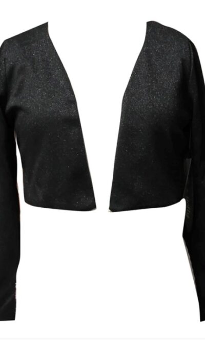 Ava and Yelly Black Shimmer Bolero Cardi