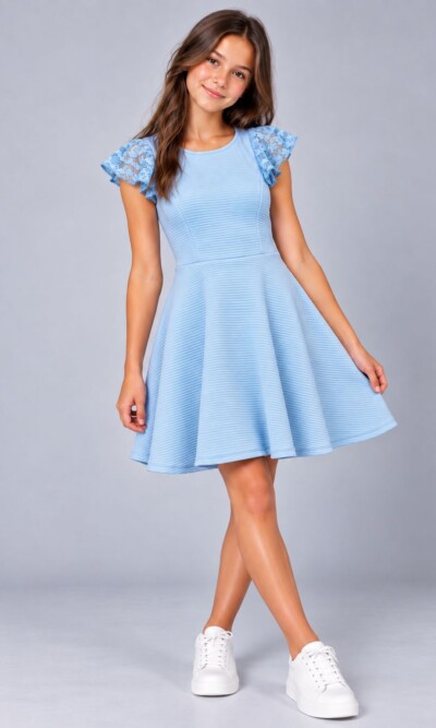 Ava & Yelly Lace Sleeve Skater