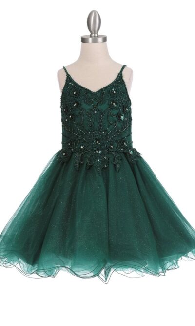 Cinderella Couture Girls Party Dress Style 5112 in Hunter Green