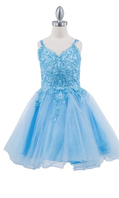 Cinderella Couture Girls Party Prom Dress Style 5125 in Blue