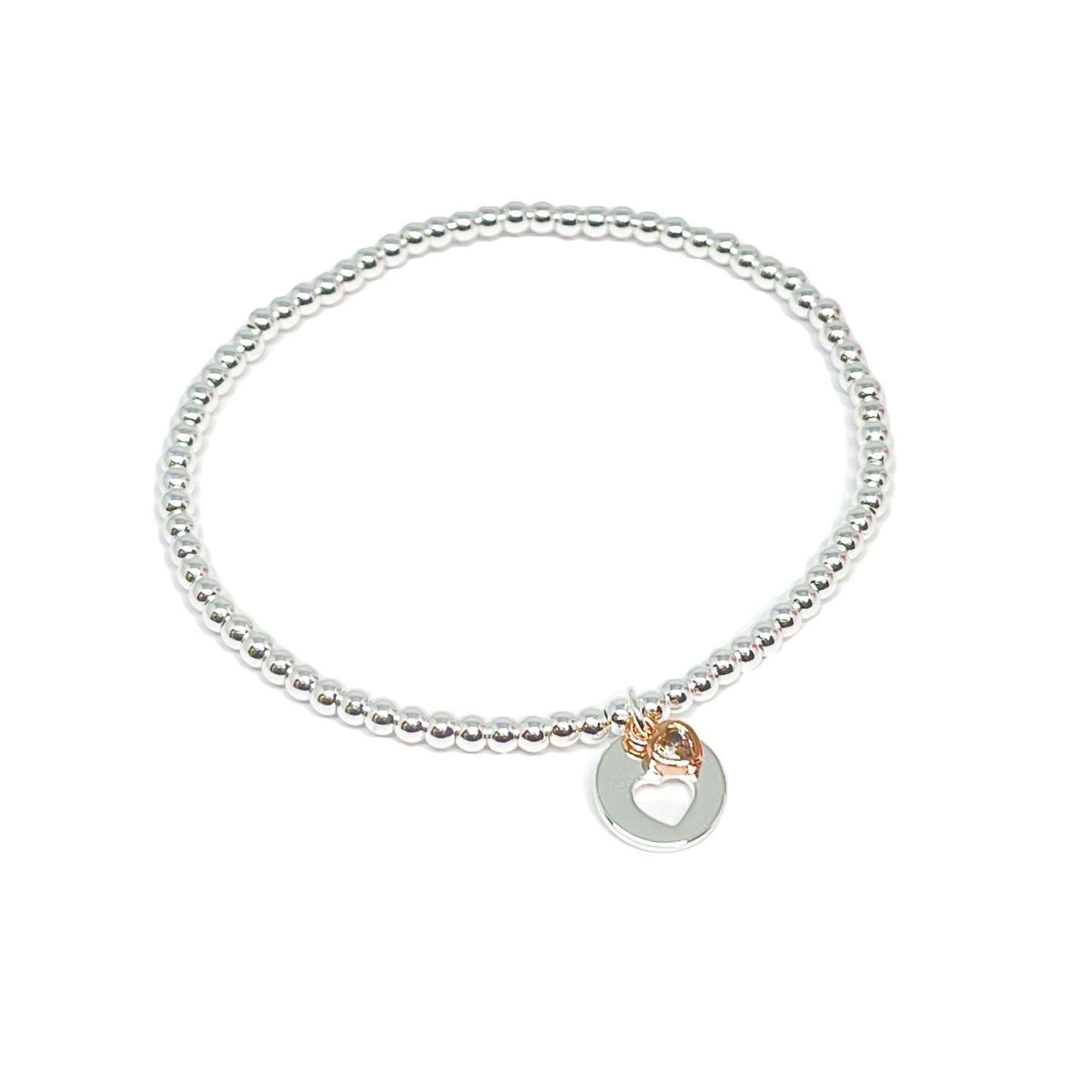Nikita Double Heart Bracelet 1 Double Heart Nikita Bracelet with Rose Gold heart Charm