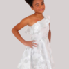 Dolls and Divas Monroe Dress in White/Silver 2 Dolls and Divas Monroe Girls Party Dress in White and Silver