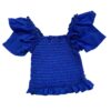 Cheryl Kids Shirred Flutter Sleeve Top 4 Cheryl Kids Royal Blue Flutter Sleeve shirred top